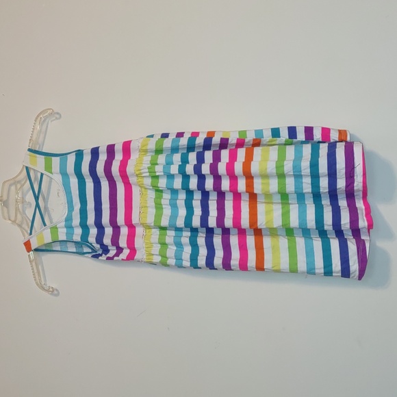 Children's Place Rainbow Stripe Cross Back Dress Sleeveless Size Large 10/12 - Picture 3 of 4